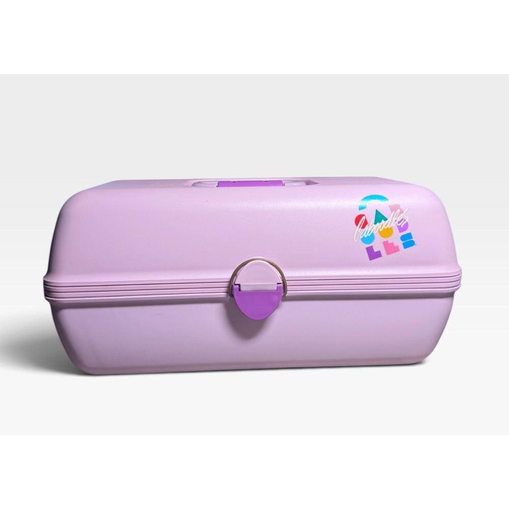 Vintage 1990s Caboodles Pink Lavender Makeup Cosmetic Organizer Case Mirror